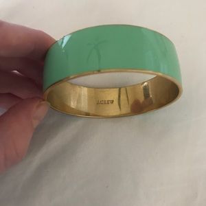 J. Crew green and gold large bangle